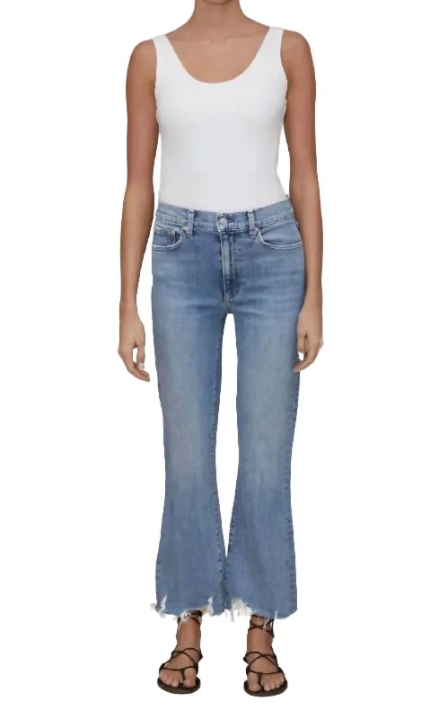 Bella Crop Flare Jean In Light Blue