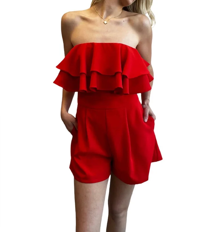 Brandi Romper In Red