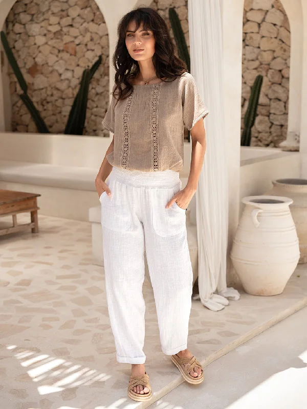 Delphi Cotton Pants Ivory