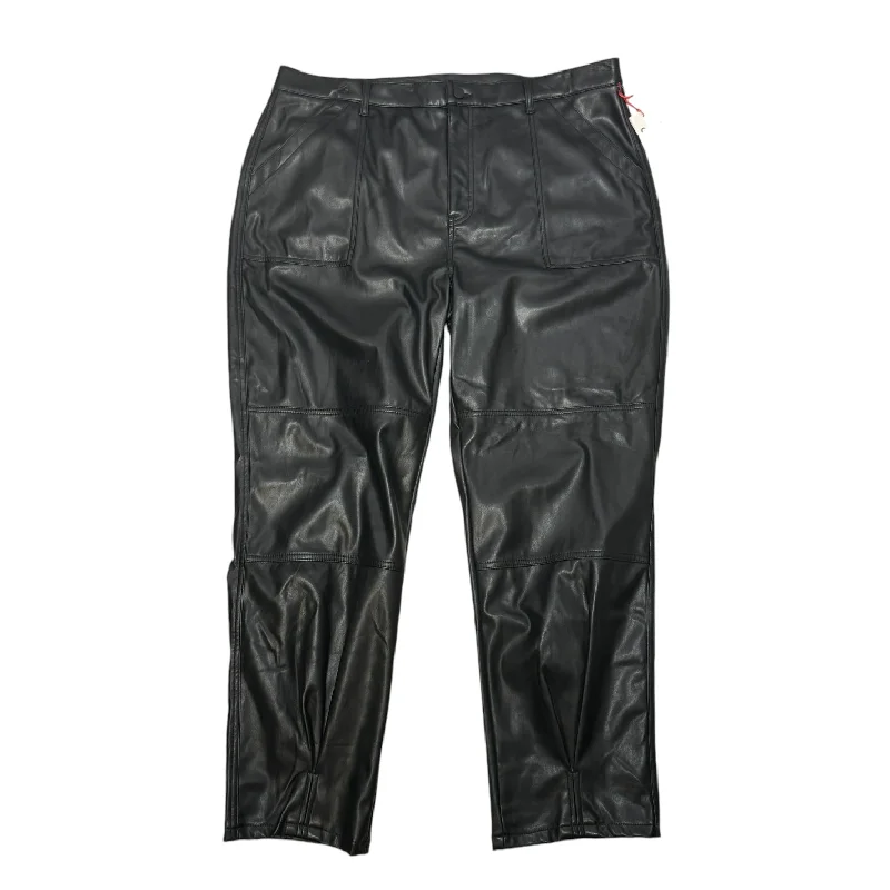 Faux Leather Pants By Open Edit In Black, Size: 2x