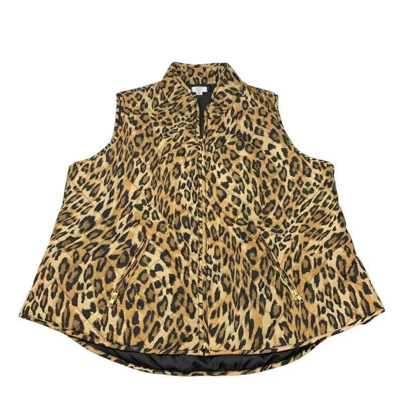 Vest Puffer & Quilted By Crown And Ivy In Animal Print, Size: 3x