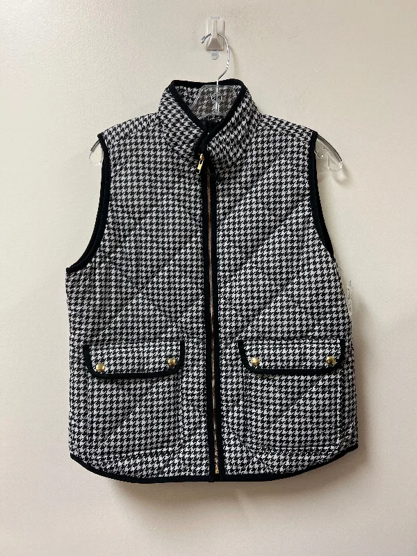 Vest Puffer & Quilted By J. Crew In Black & White, Size: M